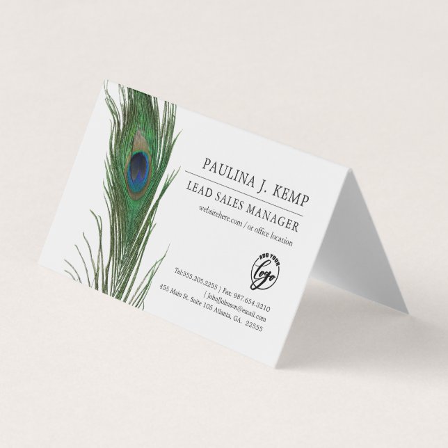 Peacock Feather | Elegant Theme Business Card (Front)