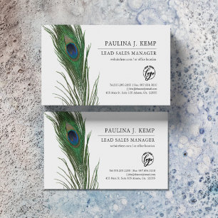Peacock Feather   Elegant Theme Business Card