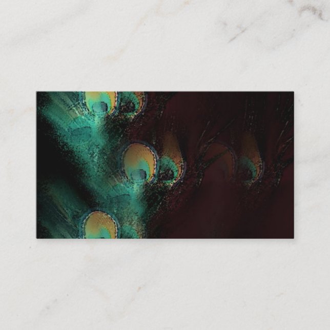 Peacock feather feathers abstract  Business Cards (Front)