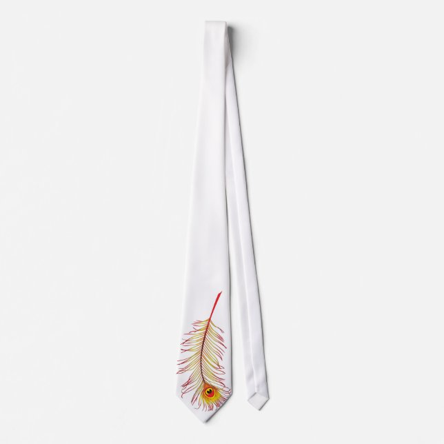 Peacock Feather Flame tie (Front)