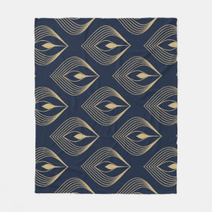 Peacock Feather: Floral Paisley Fleece Blanket