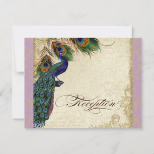 Peacock & Feather Formal Reception Invite Lavender
