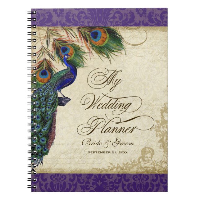 Peacock & Feather Formal Wedding Planner Journal (Front)