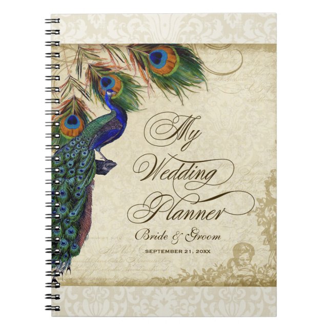 Peacock & Feather Formal Wedding Planner Journal (Front)