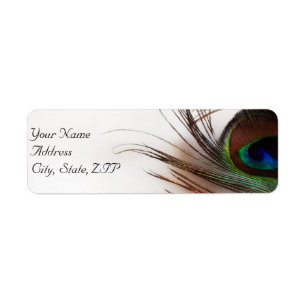 Peacock Feather Glamour Return Address Label