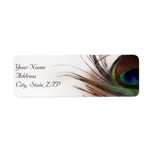 Peacock Feather Glamour Return Address Label (Front)