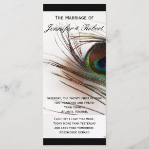 Peacock Feather Glamour WeddingProgram Program