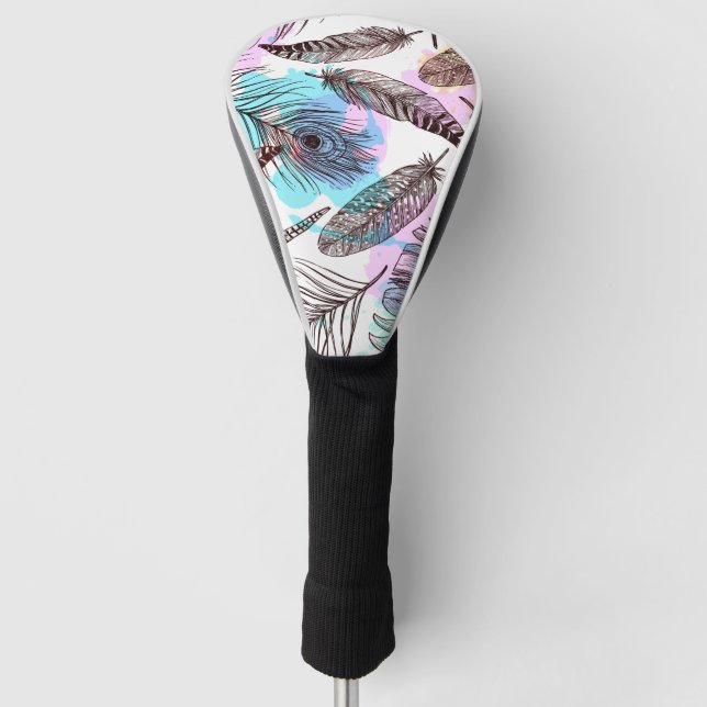Peacock Feather Golf Head Cover (Front)