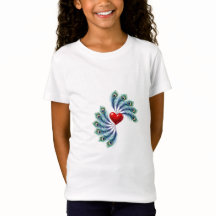 Peacock Feather Heart Graphic T-Shirt | Indian Lov