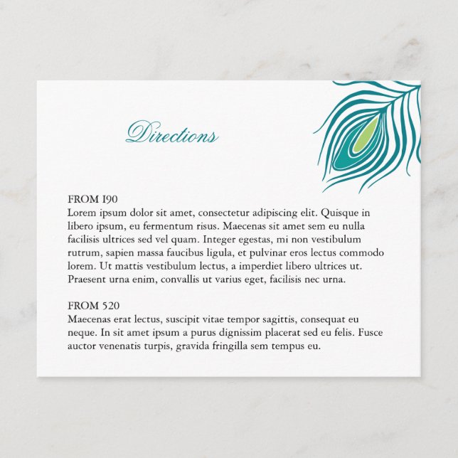 Peacock Feather Insert (Front)