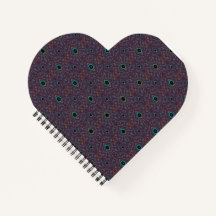 Peacock Feather Jewel Teal Violet Notebook