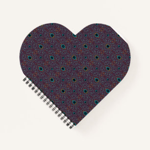 Peacock Feather Jewel Teal Violet Notebook