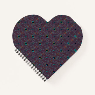 Peacock Feather Jewel Teal Violet Notebook