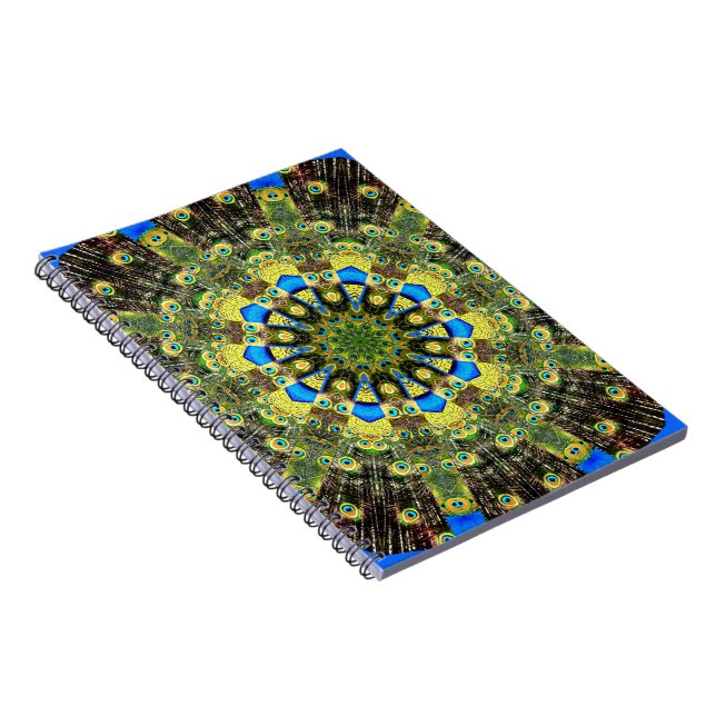Peacock Feather Kaleidoscope 1 Notebook (Right Side)