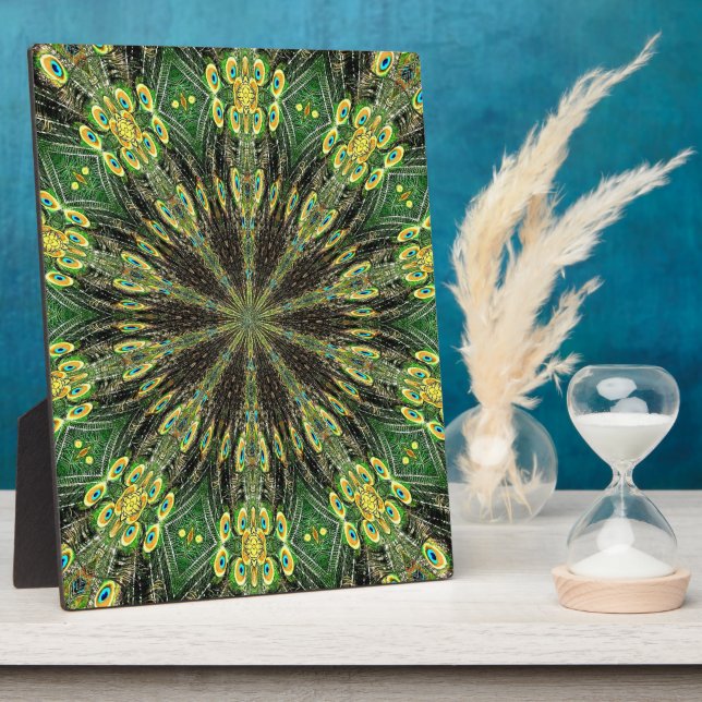 Peacock Feather Kaleidoscope 2 Plaque (Side)