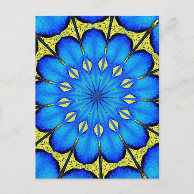 Peacock Feather Kaleidoscope 4 Postcard (Front)