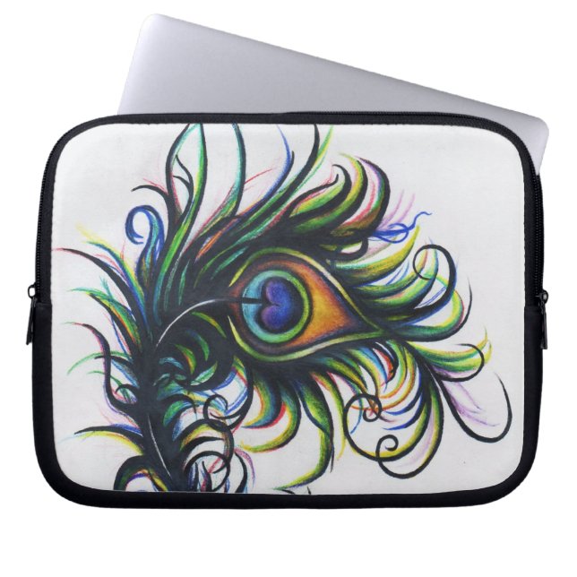Peacock Feather Laptop Bag (Front)