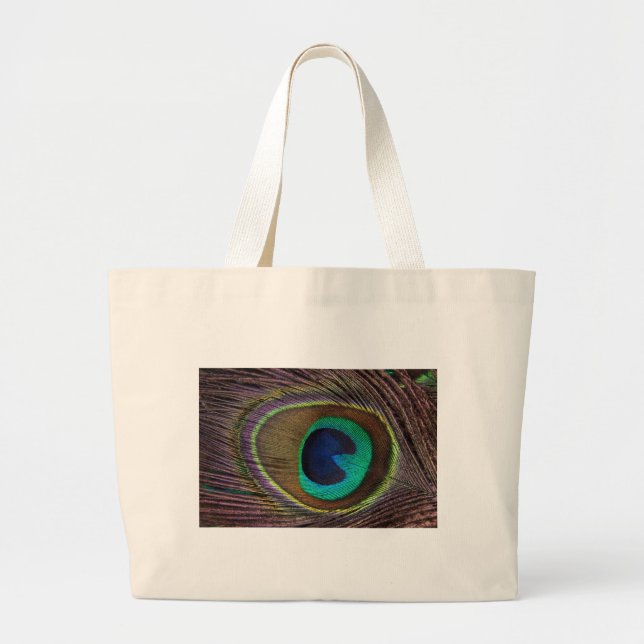 peacock feather large tote bag (Front)