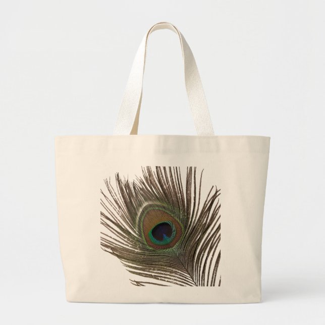 Peacock feather large tote bag (Front)