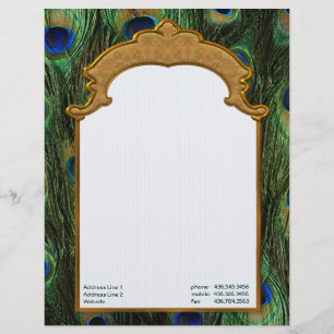 Peacock Feather Letterhead - Customise