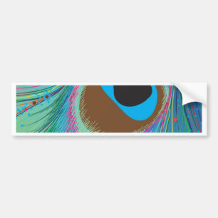 Peacock feather lines background bumper sticker