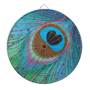 Peacock feather lines background dartboard