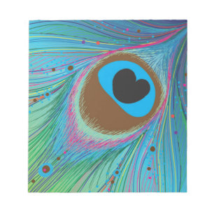 Peacock feather lines background notepad
