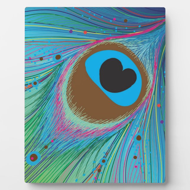 Peacock feather lines background plaque (Front)