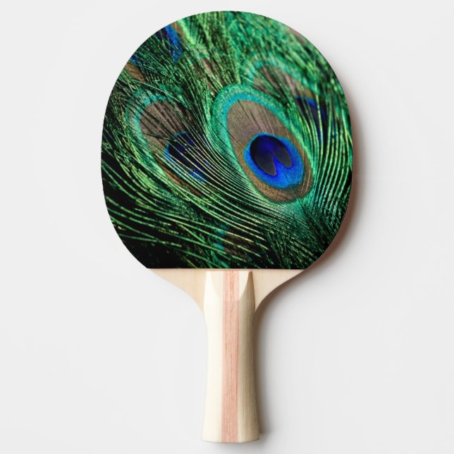 Peacock Feather Lucky Ping Pong Paddle (Front)