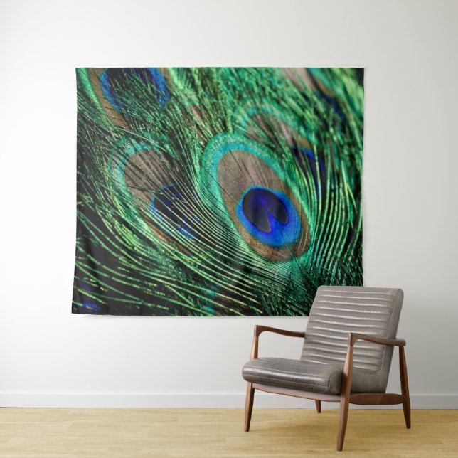 Peacock Feather Lucky Tapestry (In Situ (Horizontal))