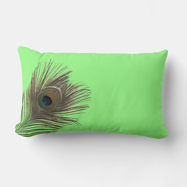 Peacock feather lumbar cushion (Front)