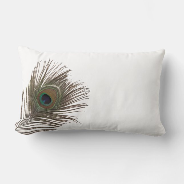 Peacock feather lumbar cushion (Front)