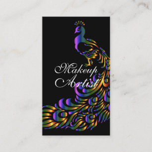 Peacock Feather Makeup Artist Business Card