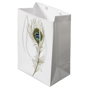 Peacock Feather Medium Gift Bag