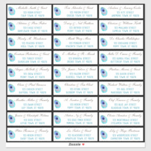 Peacock Feather Modern Wedding Guest Address