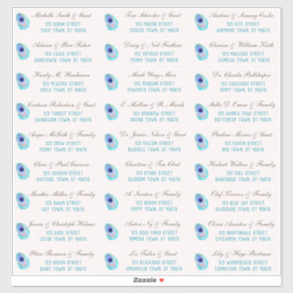 Peacock Feather Modern Wedding Guest Address Stick