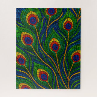 Peacock Feather Mosaic Jigsaw Puzzle