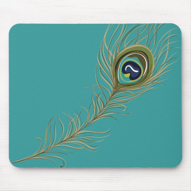 Peacock Feather Mouse Pad (Front)