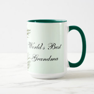 Peacock Feather Mug - World's Best Grandma