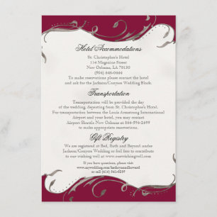 Peacock Feather n Swirls - Reception, Map, Hotel Enclosure Card