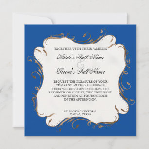 Peacock Feather n Swirls - Wedding Invitation