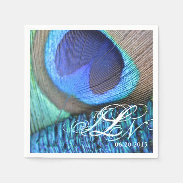 Peacock Feather Napkin (Front)