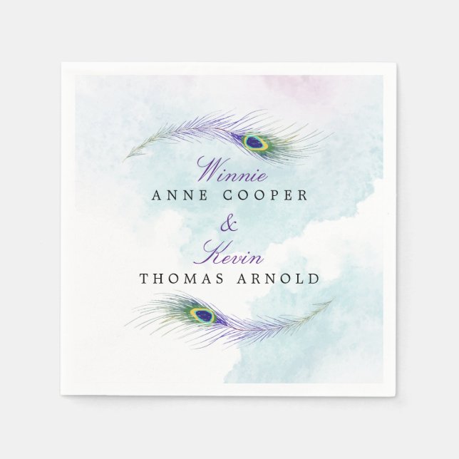 Peacock Feather Napkin (Front)