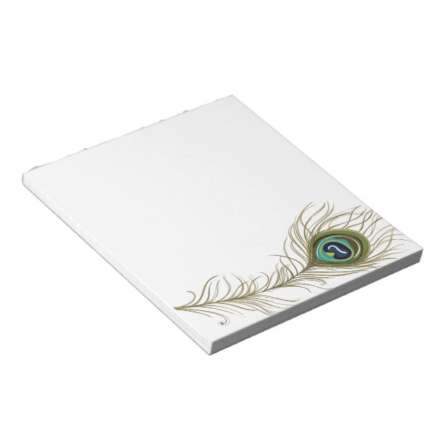 Peacock Feather Notepad (Angled)