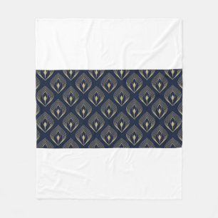 Peacock feather ombre pattern ditzy floral motif. fleece blanket