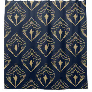 Peacock feather ombre pattern ditzy floral motif. shower curtain