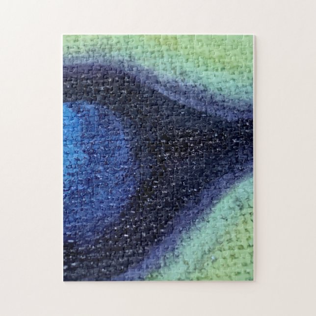 Peacock Feather on Canvas Jigsaw Puzzle (Vertical)