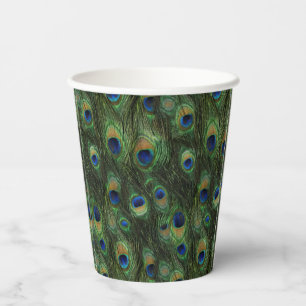 Peacock Feather Paper Cups