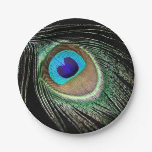 Peacock Feather Paper Plate