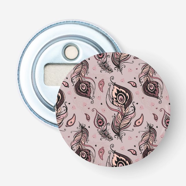 Peacock feather pattern bottle opener (Front)